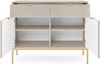 Selsey 'Vellore' Sideboard 2-türig, greige mit goldfarbenem Gestell, ca. 83 x 104 x 39 cm Bild 4