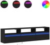 TV-Wandschrank, TV-Hängeboard Fernsehschrank mit LED Schwarz 180 x 31 x 45 cm Bild 2