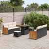 vidaXL Gartensofa-set mit Kissen 9 pcs Schwarz und Creme 3363130 Bild 3