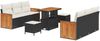 vidaXL Gartensofa-set mit Kissen 9 pcs Schwarz und Creme 3363130 Bild 2