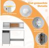 COSTWAY Kinderschreibtisch mit Stuhl Set, Holz, Sitzgruppe mit Bücherregal Bild 3