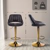CLP 2er Set Barhocker Milet Kunstleder höhenverstellbar drehbar mit Rückenlehnen,braun Metall gold Bild 2