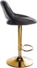 CLP 2er Set Barhocker Milet Kunstleder höhenverstellbar drehbar mit Rückenlehnen,braun Metall gold Bild 5