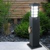 LED Wegeleuchte, 2 Steckdosen, Edelstahl, grau, H 45,5 cm Bild 2