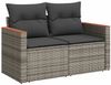 vidaXL 12-tlg. Garten-Sofagarnitur mit Kissen Grau Poly Rattan 3226137 Bild 5