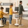 ASSMANN Elektrisch Höhenverstellbarer Familien Schreibtisch Pitino 140x70cm Eiche Natura Signalweiß Metall Holz Bild 3