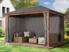 Gartenpavillon 3x4 m Holzoptik, Stahldach Hardtop 4 Seitenteile in grau Bild 2