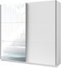 AX LIVING Kleiderschrank Weiß 200 cm Adelna Schrank mit Spiegel-Front Bild 3