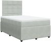 vidaXL Boxspringbett mit Matratze Hellgrau 120x200 cm Samt 3294610 Bild 3