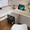 Hochbett Einzelbett mit Holzlattenrost, USB/Type-C Ladebereich, L-förmigem Schreibtisch, Regalen und Schubladen,ohne Matratze Bild 4