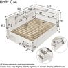 Polsterbett 140×200 cm aus Holz mit LED-Beleuchtung und USB-C-Ladefunktion, weiß Bild 4