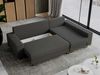 Ecksofa mit Schlaffunktion L-Form mit Bettkasten - DORIAN-Non - Dunkelgrau Boucle Bild 3