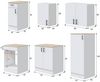 Dmora Komplette Küche Telinea, Moderne Küchenkomposition, Modular Set für Küche, Funktionelle Küchenlösung, Weiß und Eiche Bild 3