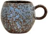 Bloomingville Tasse Paula Cup, Blue, Stoneware, 275ml Keramik Kaffeetasse Teetasse dänisches Design, braun/blau Bild 5