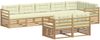 vidaXL Outdoor-Sofagarnitur mit Kissen 8 pcs Weiß und Creme Polyester 3390665 Bild 2