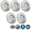B.K.Licht LED Einbaustrahler 5er SET dimmbar Bad-Einbauleuchten IP44 75mm ultra-flach - 20-04-05-S, LED fest integriert, Warmweiß, 3000K Einbauspots Rund Badezimmer 5,5W 470lm Leuchtmittel matt-Nickel Bild 2