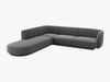 Micadoni 6-Sitzer Ecke links Sofa Miley | Beinfarbe Black Plastic, Grau, Samt Bild 2