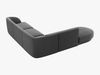 Micadoni 6-Sitzer Ecke links Sofa Miley | Beinfarbe Black Plastic, Grau, Samt Bild 3