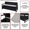 Poly-Rattan 3er Sitzbank HWC-F39, Gartenbank Truhenbank, Staufach Aufbewahrung Sitzkissen ~ grau, Kissen schwarz Bild 2