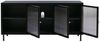 TV-Rack HWC-O87, Lowboard TV-Schrank Sideboard Türen Staufächer Industrial Metall Schilfglas 58x120x40cm ~ schwarz Bild 5