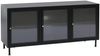 TV-Rack HWC-O87, Lowboard TV-Schrank Sideboard Türen Staufächer Industrial Metall Schilfglas 58x120x40cm ~ schwarz Bild 4