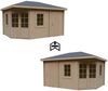 5-Eck Gartenhaus Evelyn 3D Lichtgrau Bild 2