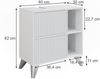 Waschbeckenunterschrank Leano Weiß 60 x 62 cm mit 2 Schubladen Vicco Bild 3