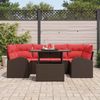 vidaXL Gartensofa-set mit Kissen mit Speicher 7 pcs Braun und Rot 3357317 Bild 3