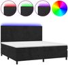 vidaXL Polsterbett mit Matratze & LED Samt Schwarz 200x200 cm, Härtegrad: H2 [3136025] Bild 2