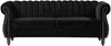 Vente-unique - TRUMBO Sofa SamtStoff Schwarz - B 78 cm x H 77 cm x L 195 cm Bild 3