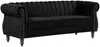 Vente-unique - TRUMBO Sofa SamtStoff Schwarz - B 78 cm x H 77 cm x L 195 cm Bild 2
