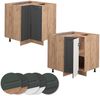 Eckunterschrank Fame-Line Anthrazit-Gold 80.5 cm ohne Arbeitsplatte Vicco Bild 5