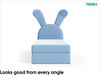 MEBLINI Kinderbett mit Bettkasten KANINCHEN 100x200 Links – H3/Blau Samt Gepolstert Einzelbett mit Matratze - Polsterbett mit Stauraum - Bett mit Kopfteil – Stauraumbett Bild 5