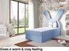 MEBLINI Kinderbett mit Bettkasten KANINCHEN 100x200 Links – H3/Blau Samt Gepolstert Einzelbett mit Matratze - Polsterbett mit Stauraum - Bett mit Kopfteil – Stauraumbett Bild 3