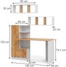 Schreibtisch-Set Tomy Weiß/Goldkraft Eiche 150x59 cm 3er Set da 2 Regale+Schreibtisch Vicco Bild 2