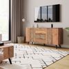 Merax Sideboard in Altholz-Optik mit 3 Schubladen und 2 Türen, Kommode mit verstellbaren Ablagen, B:140cm Bild 4