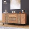 Merax Sideboard in Altholz-Optik mit 3 Schubladen und 2 Türen, Kommode mit verstellbaren Ablagen, B:140cm Bild 3