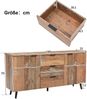 Merax Sideboard in Altholz-Optik mit 3 Schubladen und 2 Türen, Kommode mit verstellbaren Ablagen, B:140cm Bild 5