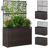 Casaria Blumenkasten, Blumenkasten Rankgitter 3 Innentöpfe Polyrattangeflecht Rankhilfe Bild 1