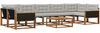 vidaXL Outdoor-Sofagarnitur mit Kissen 8 pcs Natürlich und Hellgrau 3381303 Bild 2