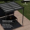 Blumfeldt Pergola 3x3 m - Wetterfestes Polyesterdach, Pulverbeschichteter Stahlrahmen, Seitliche Jalousien, Einfache Montage, Ganzjährig Nutzbar Bild 3