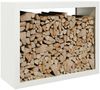 vidaXL Brennholzregal Weiß 100x40x80 cm Stahl 850976 Bild 3