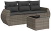 vidaXL 4-tlg. Garten-Sofagarnitur mit Kissen Grau Poly Rattan 3253407 Bild 2