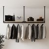 RSR Hangers Garderobenstange Kleiderstange Garderobe "DIEK II" mit Kiefernholablage Deckenmontage Bild 4