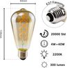 ZMH 3x LED Birne E27 Vintage Lampe ST64 Retro Birne Warmweiß 4W Glühfadenlampe 2200K Bild 2