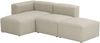 Ecksofa mit Hocker rechts Kattrina Flachgewebe creme Bild 3