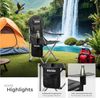 tectake Campingstuhl Gepolsterter Gartenstuhl, Belastbarkeit 120 kg, 88,5 x 55 x 103 cm (Outdoor Klapptstuhl MTX für Außen in Schwarz, 1 St), wasserabweisendes 600D Oxford-Gewebe, faltbar, inkl. Tragetasche Bild 4