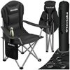 tectake Campingstuhl Gepolsterter Gartenstuhl, Belastbarkeit 120 kg, 88,5 x 55 x 103 cm (Outdoor Klapptstuhl MTX für Außen in Schwarz, 1 St), wasserabweisendes 600D Oxford-Gewebe, faltbar, inkl. Tragetasche Bild 1