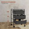 HOMCOM Servierwagen mit Rädern, 3-Lagerkörben und Stahlrahmen, (Rollwagen, 1 St, Aufbewahrungswagen), für Küche, Wohnzimmer, 40,8 x 33,5 x 60,5 cm, Schwarz Bild 4