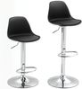 Barhocker 42x38x82-104 cm, 2er-Set, höhenverstellbar und drehbar, Kunstleder schwarz Bild 2